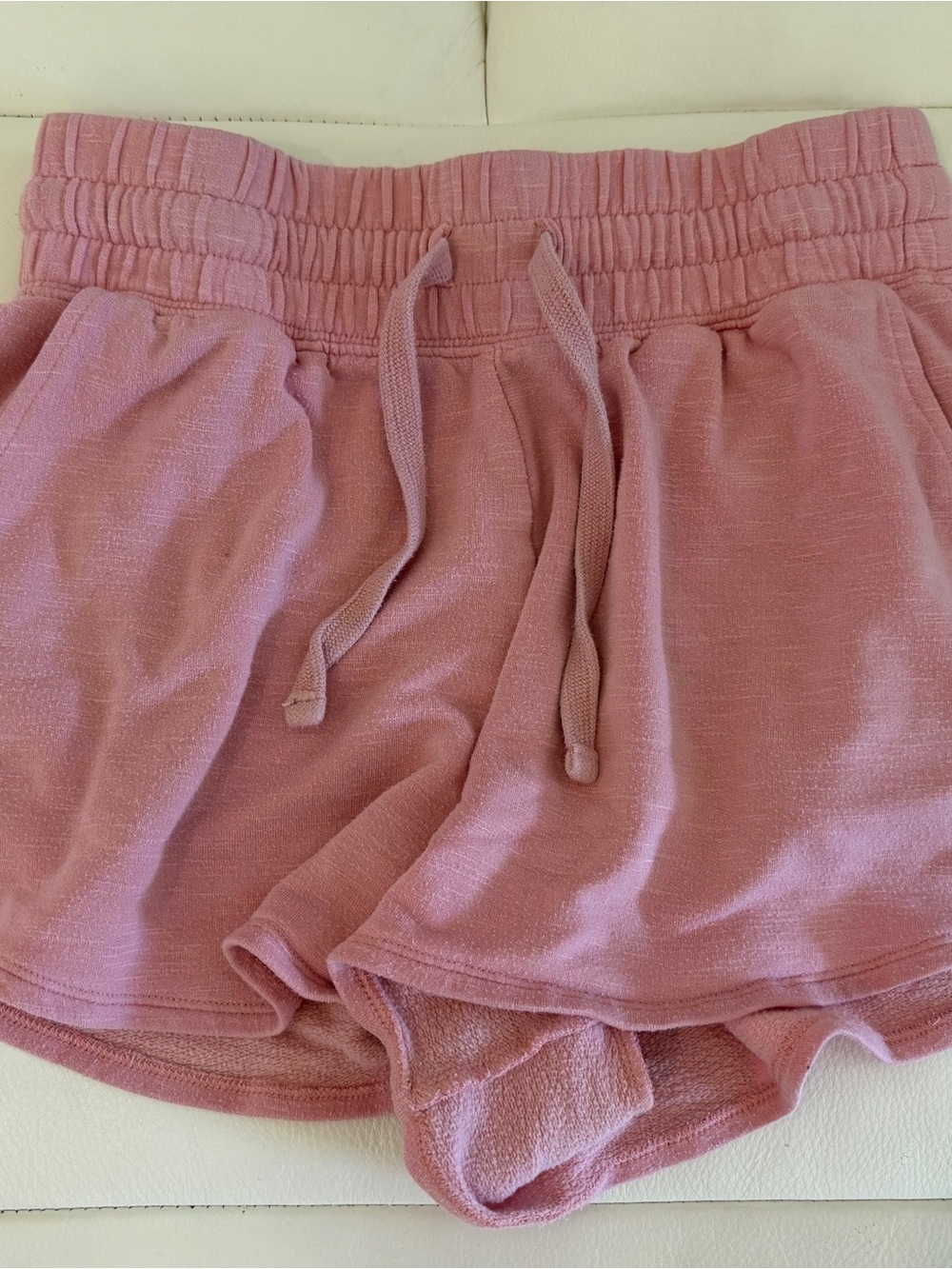 Fabletics Dusty Pink Elastic-Waist Athletic Shorts